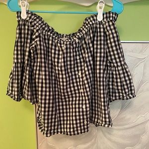 Abercrombie Off Shoulder Gingham Top